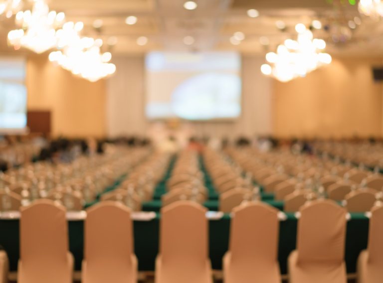Abstract blurred people in seminar or event for background